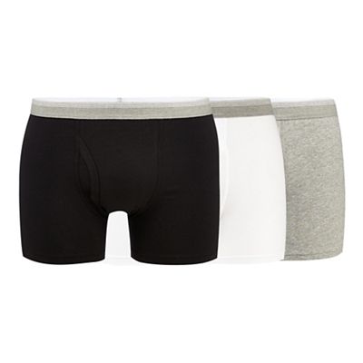 The Collection Big and tall pack of three white, grey and navy plain trunks